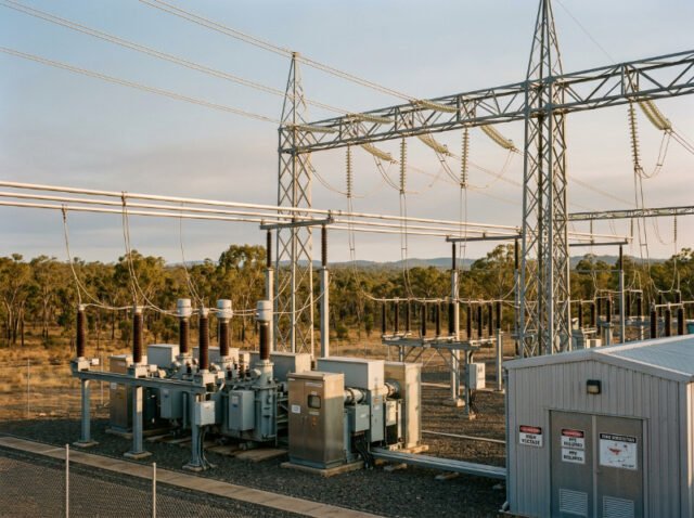High voltage switchgear being operated to a switching program.