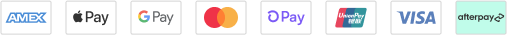Accepted payment methods: American Express, Apple Pay, Google Pay, Mastercard, Union Pay, Visa and Afterpay.
